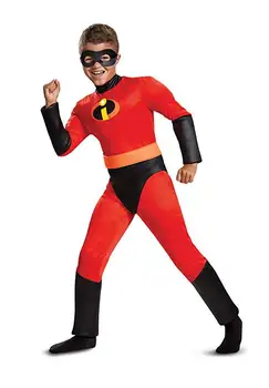 

The Incredibles Cosplay Costume Super Man Red Jumpsuit Full Set Halloween Stage Children Party Gift Drop Ship