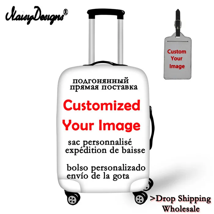 Подгоняйте ваше изображение имя лого дамы чехол для чемодана защитный эластичный Анти-пыль чехол Крышка для путешествий - Цвет: L with Baggage tag