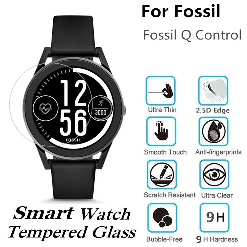 100 шт закаленное стекло для управления Fossil Q умная Защитная пленка для часов D36mm круглая защитная пленка