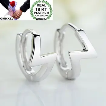 

OMHXZJ Wholesale European Fashion Woman Girl Party Wedding Gift Silver Lightning 18KT White Gold Hoop Earrings EA469