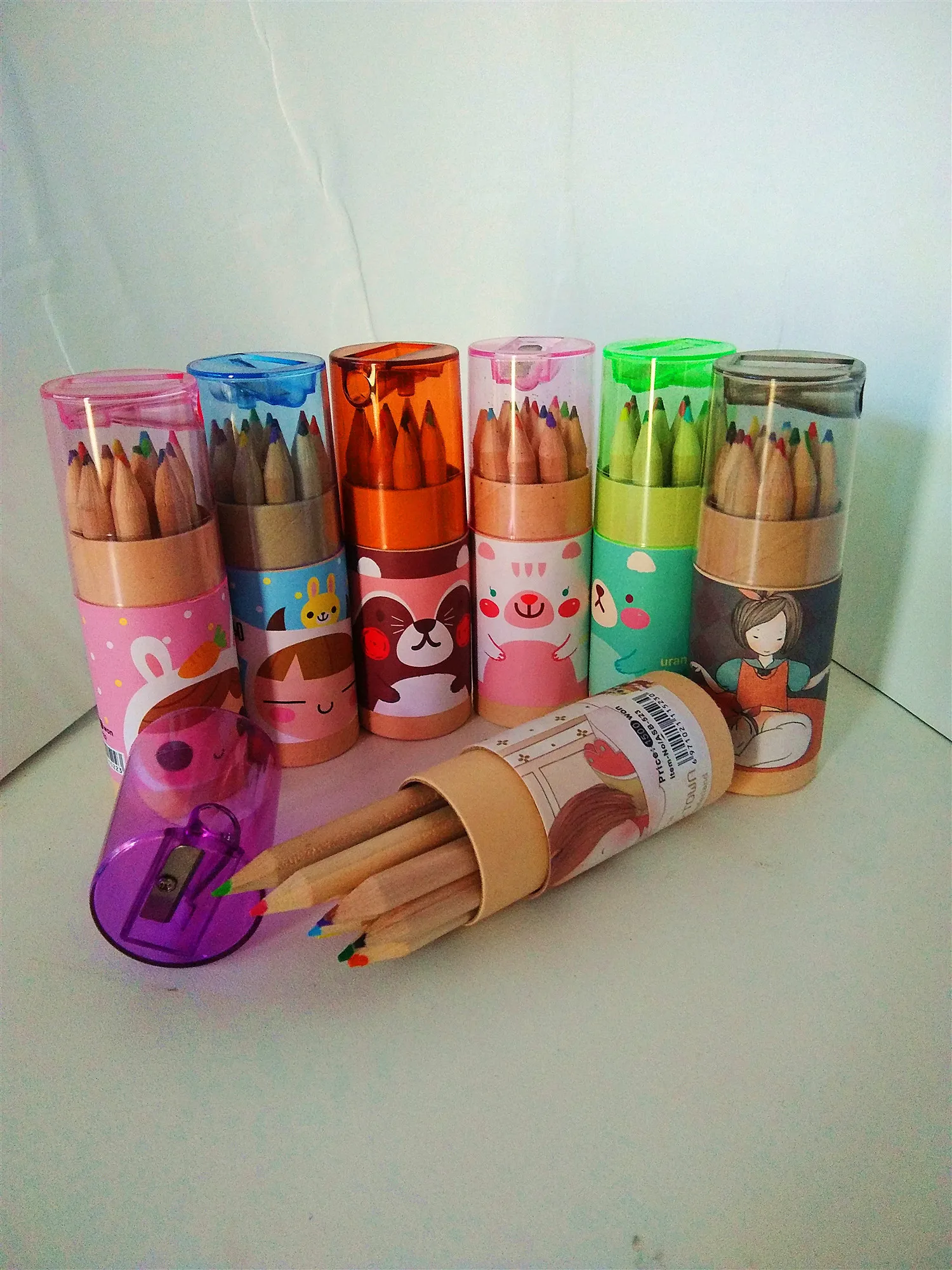

1Box/lots Mini 12 Colored Pencils Paintbrush Coloring Pen Cute Color Pencil For School Supplies Students