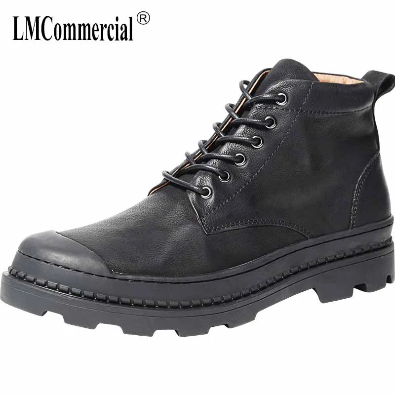 

Real Leather Boots men autumn winter British retro short Boots men's Martin Boots all-match cowhide Chelsea boots breathable