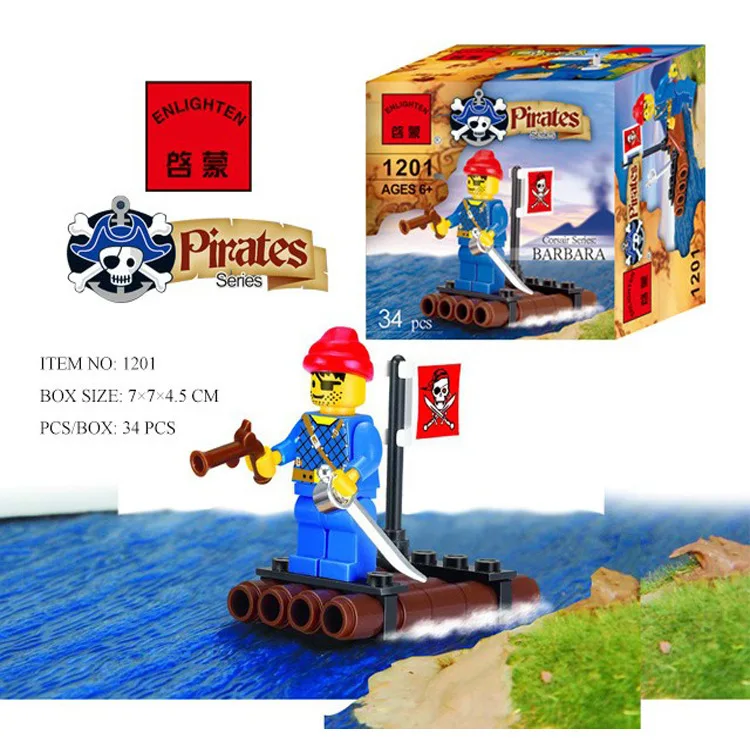 E Model Compatible with Lego E1201 34pcs Pirates Models Building Kits Blocks Toys Hobby Hobbies For Boys Girls