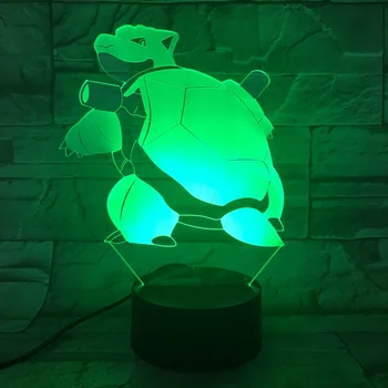 

Pokemon Go Blastoise Figure Lamp Nightlight Color Changing Bed Lamp Atmosphere Festival Gift Table Lamp for Bedroom Blastoise
