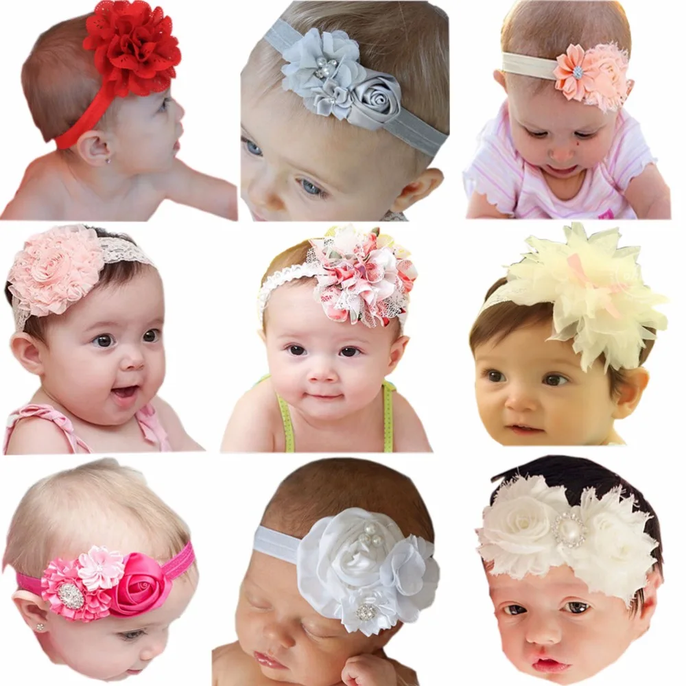 9PcssetBeautifulRhinestoneRosesGirlsCuteHairBowsHair
