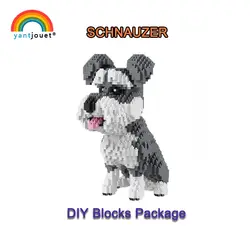 Yant Жуэ DIY 14 + 3D блок Шнауцер 2100 шт. щенок детская собака подарок высокое качество ручной работы игрушка сращивающая игрушка на день рождения