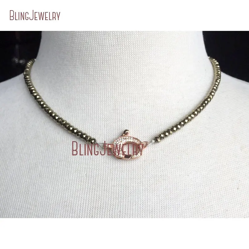 20181011-NM18371-rose gold gold and gunmetal pave crystal clasp choker with pyrite plated beaded hematite and black jade necklace_4