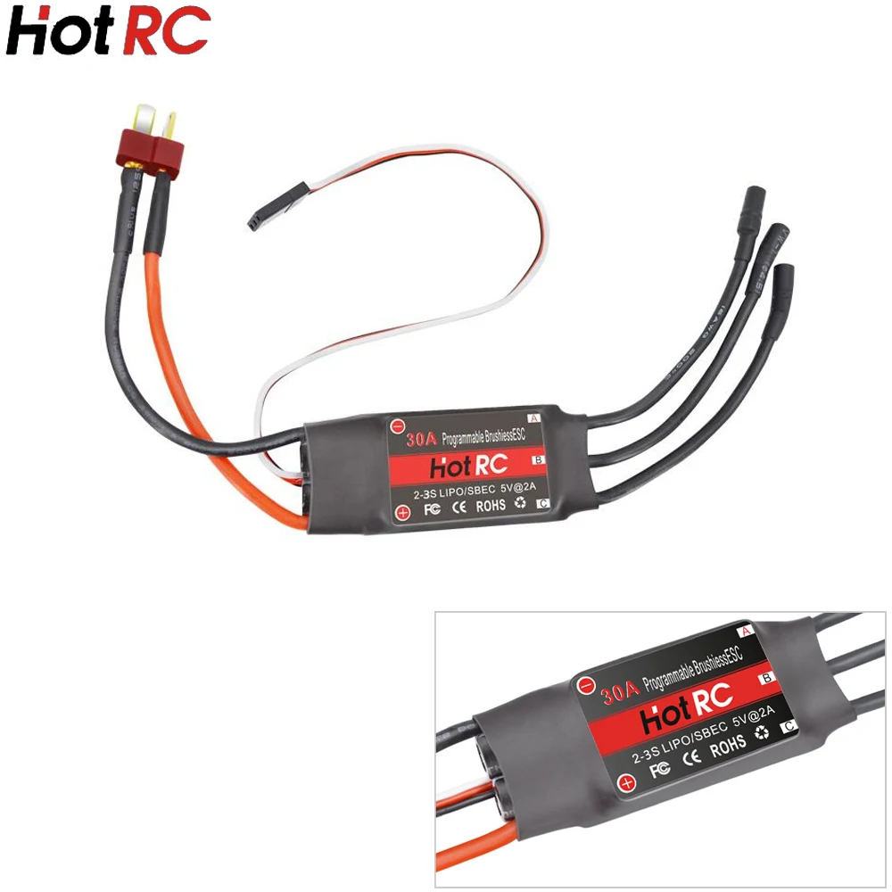 1pcs Original HotRc 30A Brushless Motor ESC Speed Controller for RC Quadcopter RC helicopter Multicopter
