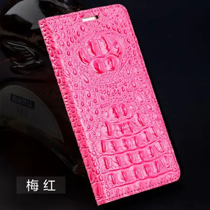 Роскошный чехол-книжка из натуральной кожи с текстурой крокодиловой задней панели для huawei Honor7, чехол для телефона ручной работы - Цвет: 04-Rose pink