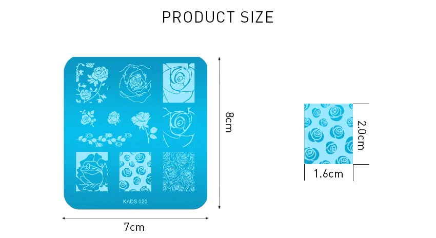 KADS элегантный цветок розы дизайн ногтей штамп штамповки пластины шаблон для печати ногтей для женщин лак трафареты красота украшения