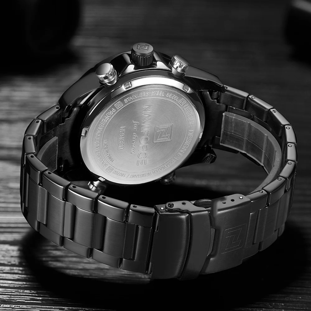 NAVIFORCE 9138 S Роскошные Брендовые мужские часы, модные спортивные часы, мужские водонепроницаемые кварцевые мужские военные наручные часы из нержавеющей стали