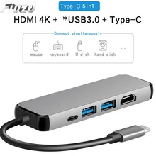 USB C Type C Laptop Docking Station For Macbook USB C to HDMI Mini DP 4K RJ45 Ethernet USB 3.0 Type C Charging Dock