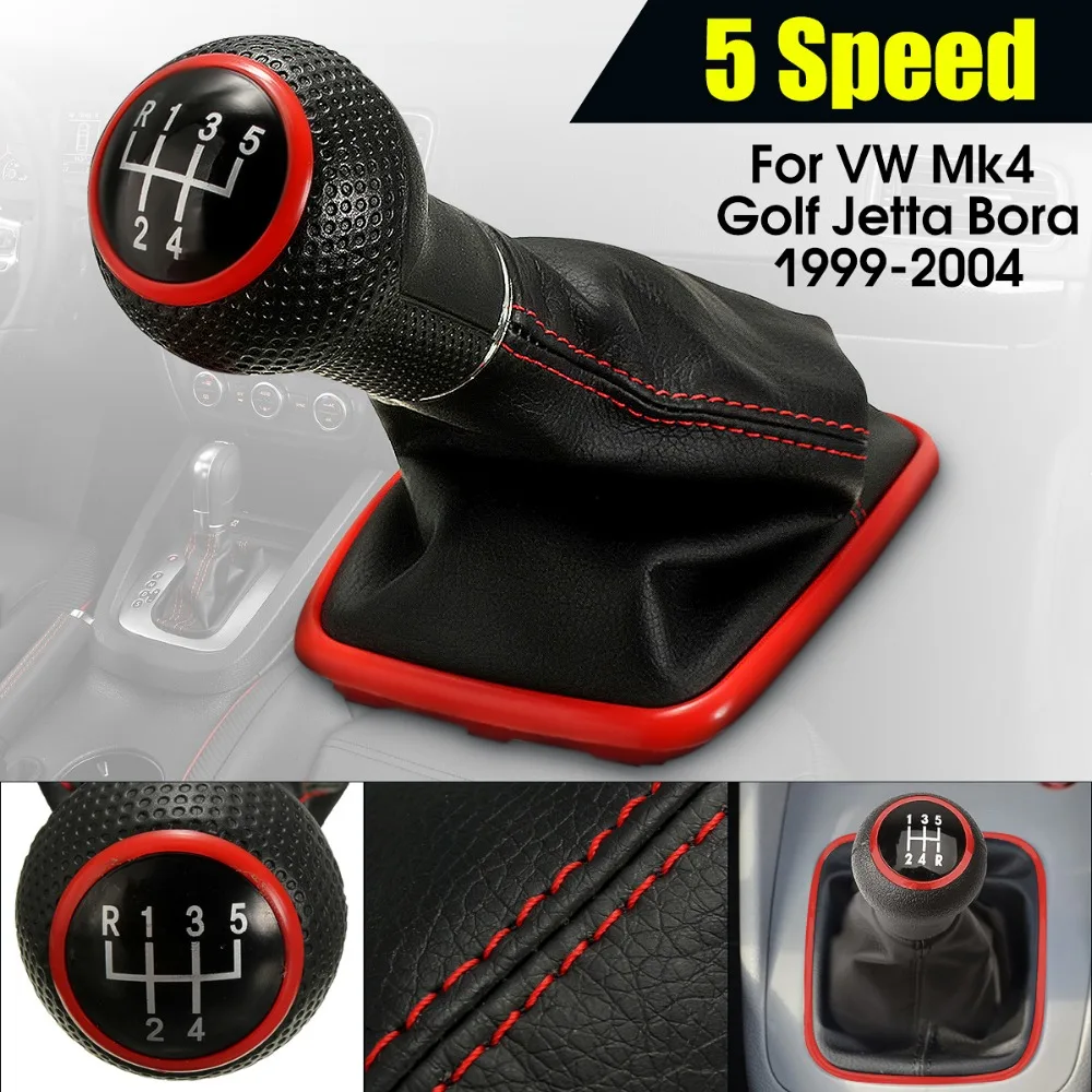 Newly 5 Speed Gear Shift Knob Gaiter Shifter Boot For VW/Mk4/Golf/Jetta