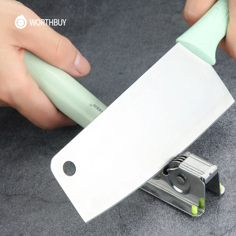 

WORTHBUY Professional Knife Sharpener Stainless Steel Kitchen Sharpening Non-Slip Plastic Handle Kitchen Sharpener Tools