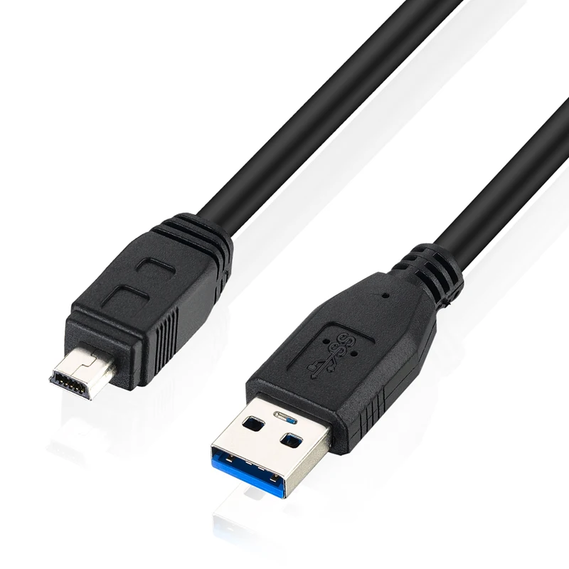 Bochara 1 м USB 3,0 тип A штекер мини 10 Pin Тип B Мужской кабель для передачи данных двойное экранирование(фольга+ Плетеный) супер скорость