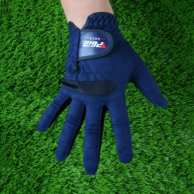 PGM Мужская Левая Правая перчатка для гольфа s темно-синяя летняя новая дышащая мягкая Впитывающее микроволокно Мужская перчатка для гольфа