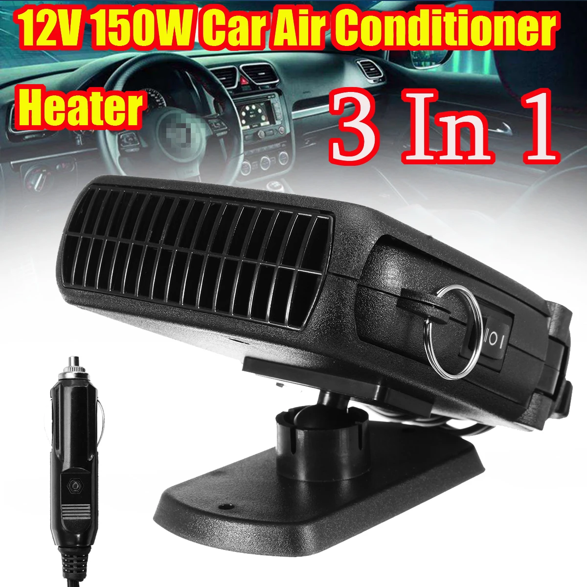 

New 12V 150W Three-In-One Car Heater Cold and Warm Machine Hot Air Cold Wind And Defrosting Cooling Heating Dryer Car Heater Fan