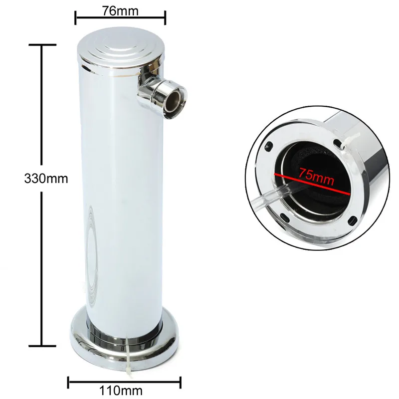 Chrome Polished Stainless Steel Beer Tower Tap Single Faucet Draft for