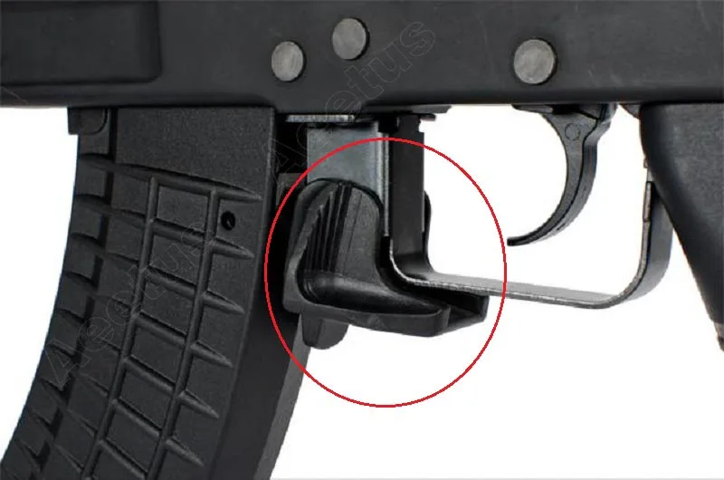 AKMR FOR AK BLACK Softair Airsoft Polymer Magazine Release Extensionin