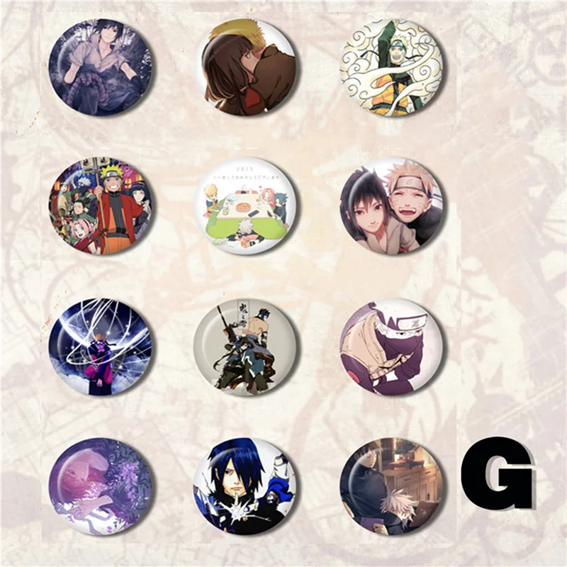 58 мм Аниме Наруто Uzumaki Sakura Kakashi Orochimaru Uchiha Sasuke Hatake Nara Shikamaru значок брошь