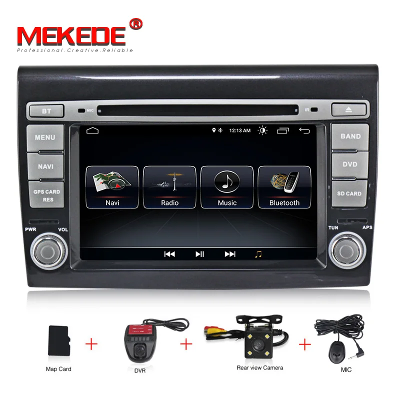 MEKEDE 2 Din android 8,1 автомобильный DVD плеер 7 ''Авто gps навигации для Fiat Bravo 2007 2008 2009 2010 2011 2012 стерео - Цвет: CAR DVD CAMERA DVR