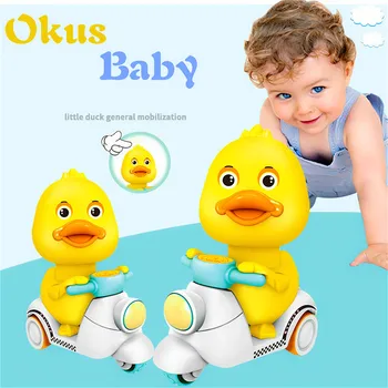 

Newest Explosive Pressure on Little Yellow Duck Return Cartoon Tricycle Gift Meng Meng Duck Non Remote Control Children's Toy