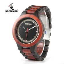 BOBO de AVES V-O01/O02Men’s Reloj de Cuarzo Top Marca de Lujo Vestido de Reloj de Pulsera De Madera De Bambú con el Clásico Cierre Desplegable en Madera Caja de regalo