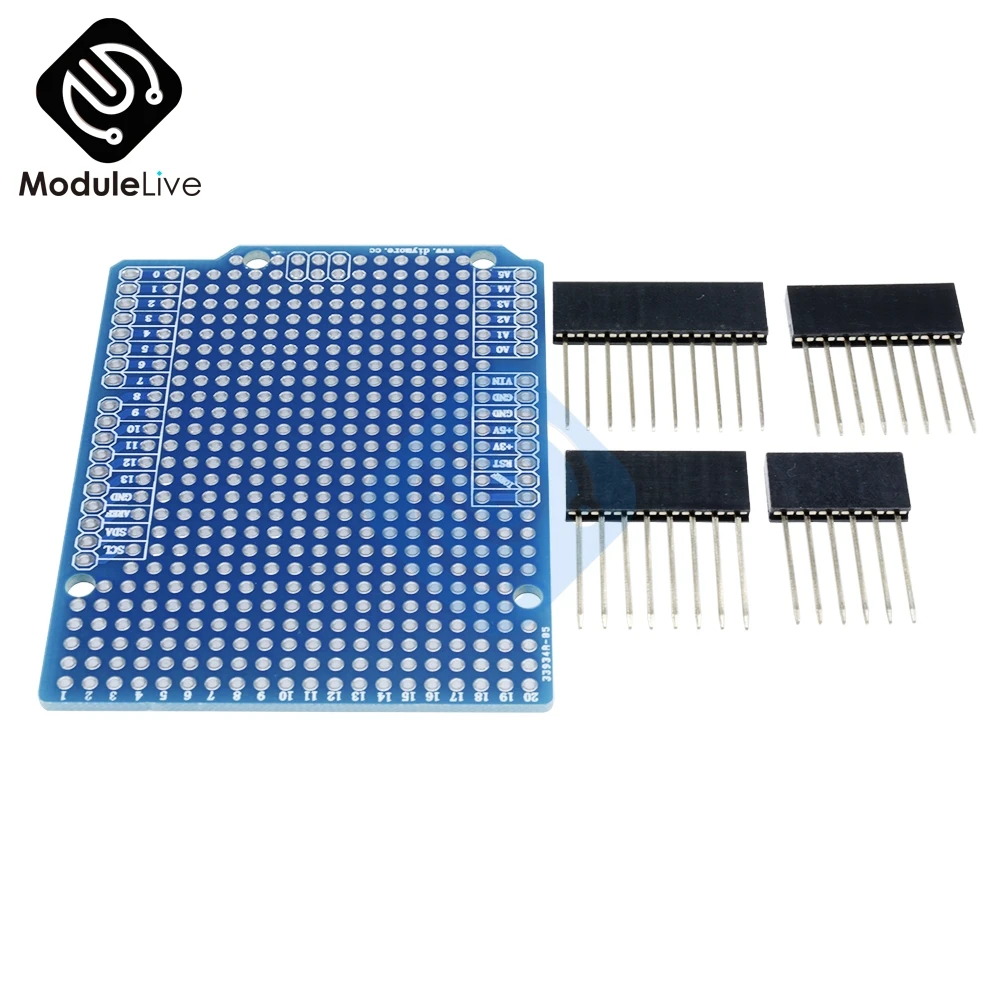 Один прототип печатной платы для Arduino UNO R3 ATMEGA328P щит макетная плата Protoshield DIY FR-4 2,54 мм шаг 2 мм Шаг отверстия