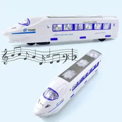 Пластиковые CRH поезд модель электрическая Вспышка Свет Звук универсальное колесо Китай железная дорога скоростные поезда модель игрушки