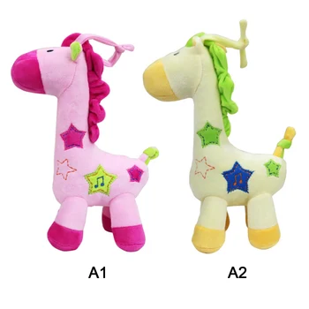 

Newborn Baby Giraffe Shape Baby Plush Toys With Bell Bed Hanging Music Toy Hand Grasp Doll