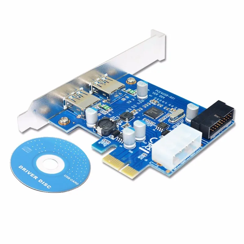 En-Labs 4 Порты и разъёмы PCIE PCI-e к USB 3,0(2 x Тип+ 20 булавки внутренний) карты расширения концентратор плата PCI Express адаптер ж/Molex Мощность