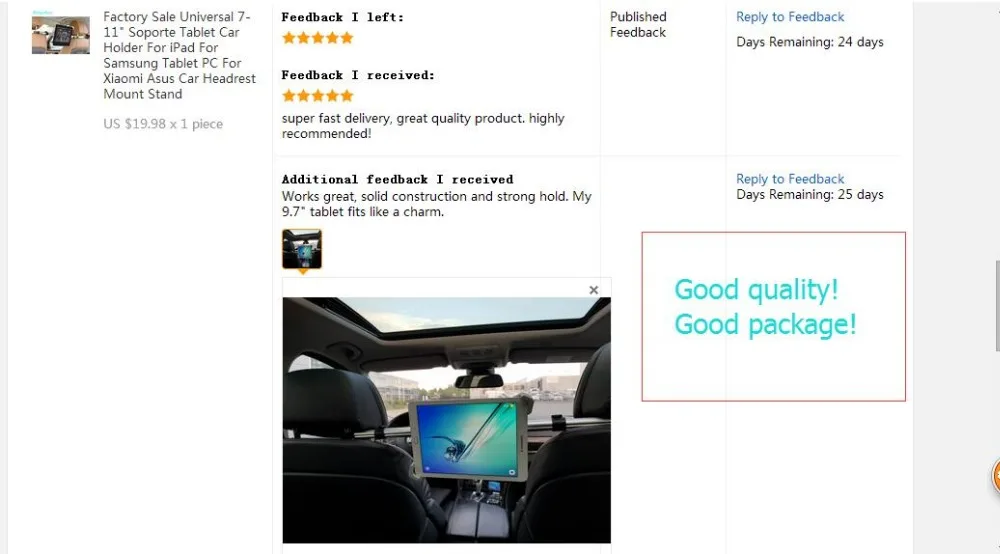 tablet headrest mount stand