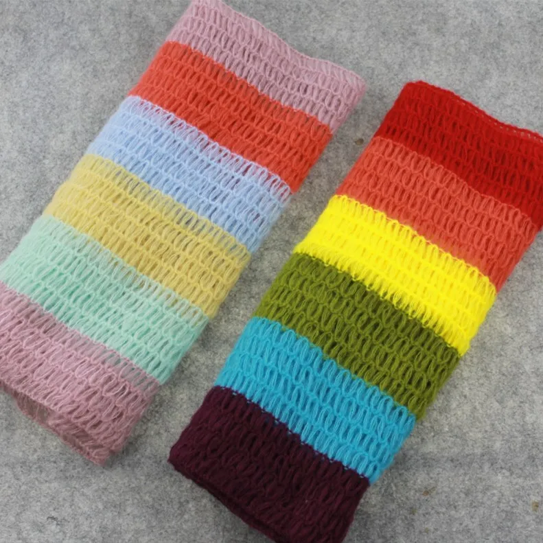 Newborn Photography Props Mohair Baby Wrap Carpet 40X150cm Rainbow Wraps Baby Photography Clothing Infant Photo Prop Accessories
