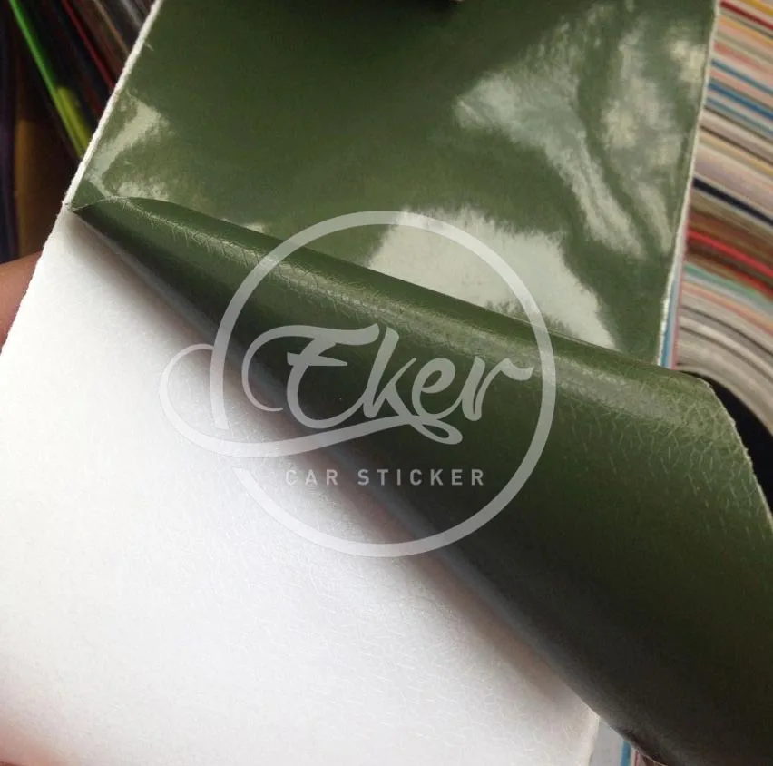 

EKER CAR STICKER 1.52x30M 5FTx98FT Free Shipping Air Bubble Free Glossy Army Green Car Wrap Vinyl Film Car Stickers