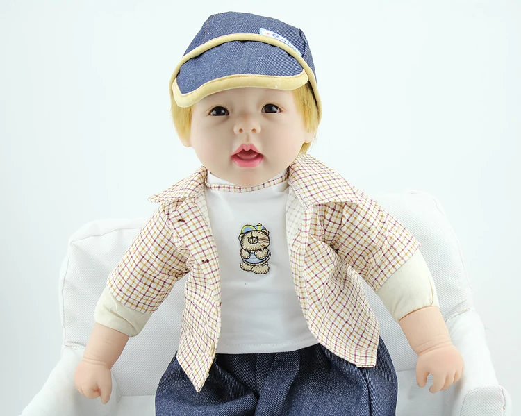 24 inch Reborn Baby Doll Lifelike boy Vinyl Baby Toys Cute ...