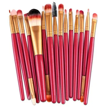 

OutTop 15pcs Makeup Brushes Fashion Red Make-up Brush Foundation Powder Toiletry Kit Wool Make Up Brush Set Natural Apr29