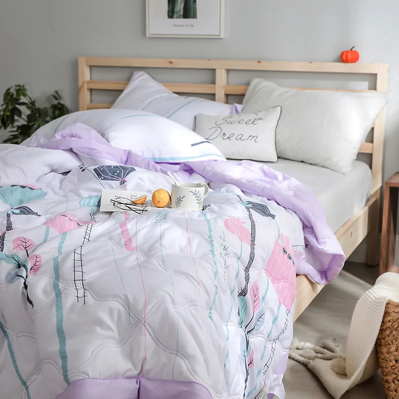 

Summer Throw Blanket Pink Flamingo Bedding Summer Comforters Light Weight Summer Blanket Queen Size Quilt 180*200 200*230