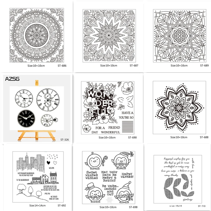 

AZSG Complex Linear Pattern Clear Stamps/Seal For DIY Scrapbooking/Card Making/Album Decorative Silicone Stamp Crafts