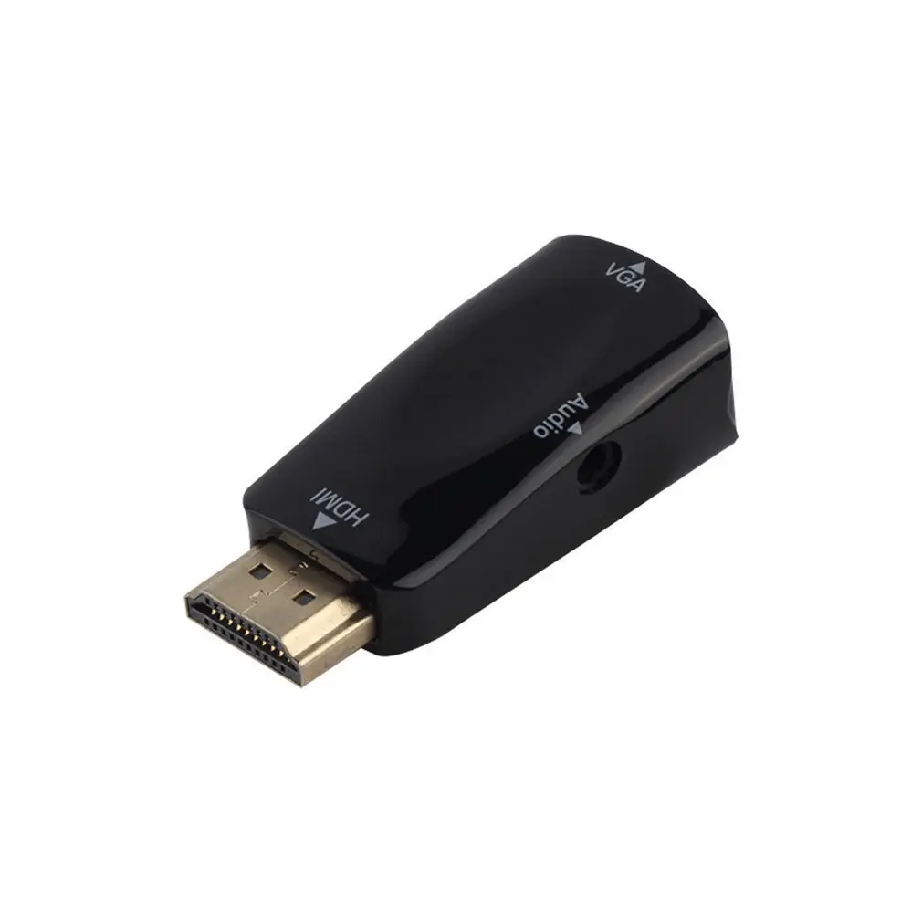 HDMI мужчин и женщин VGA конвертер коробка адаптер с аудио кабель для ПК HDTV с 3,5 мм AV аудио кабель для ПК Черный дропшиппинг