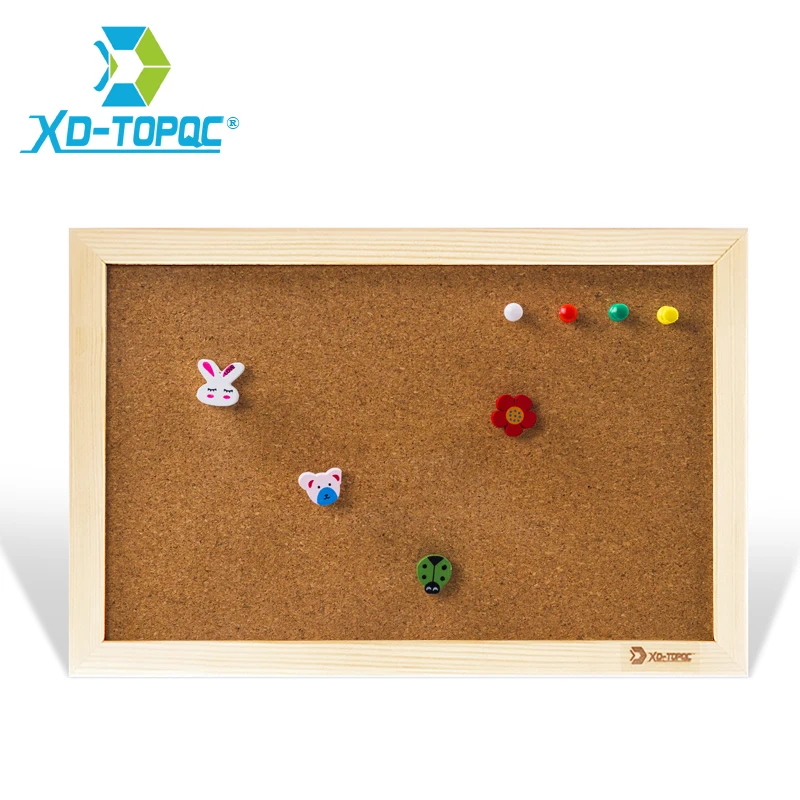 Natural Wood Frame 20*30cm Bulletin Cork Board Double Sides Cork Pin Message Boards Supplier For