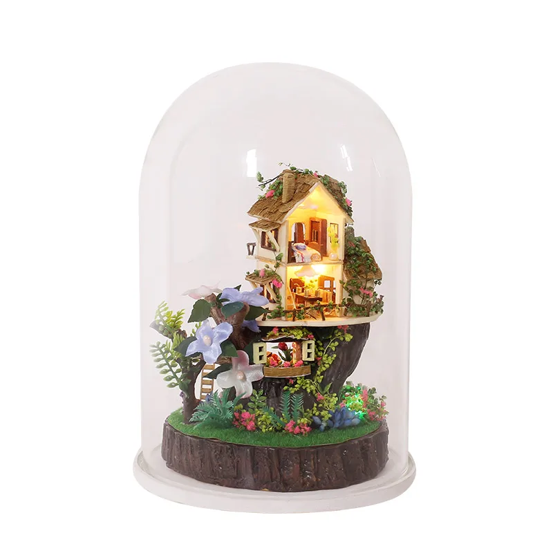 

Elegant DIY Dollhouse With Furnitures Micro Landscape Craft Ornament Assembly Model Handmade SONG OF FOREST Gift GN03 #D