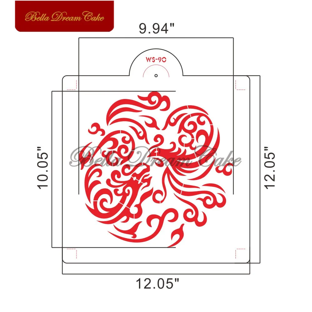 Подвеска дракон и Феникс шаблон стены трафарет аэрограф Живопись украшения пластиковые трафареты для Diy Скрапбукинг искусство ремесла - Цвет: WS-90