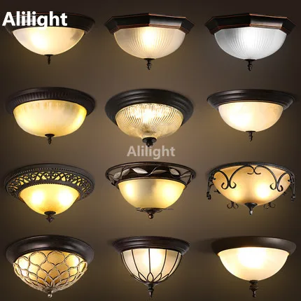 Retro American Country Led Ceiling Light Fixture Metal Housing Retro American Country Led Ceiling Light Fixture Metal Housing Bedroom Lamp E27 Plafond Hanging Indoor Lighting In Lights From