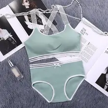 Женский комплект с бюстгальтером, кружевное нижнее белье, сексуальное нижнее белье, хлопковые трусики, Женский комплект с бюстгальтером с мягкими чашечками