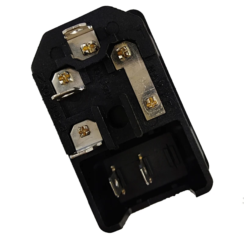 IEC320 C14 AC 250 В/10A Разъем питания с держателем предохранителя черный 2Pin