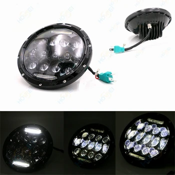

7" inch 75W Motorcycle LED front Headlight DRL Hi/Low Beam head lamp light for Harley Davidson For Jeep Wrangler