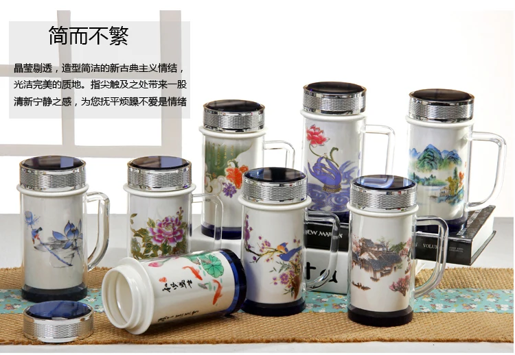 Традиционный китайский стеклянный фарфоровый термос, ретро керамический термос, Классическая Термокружка, вакуумная колба, Офисная чашка, чайная чашка