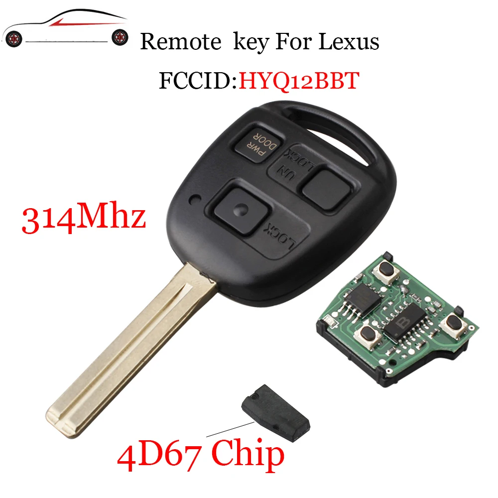 GORBIN 314Mhz 3Buttons Remote key For Lexus RX330 2004-2006 For Lexus RX350 2007-2009 For Lexus HYQ12BBT Transponder Chip 4D67