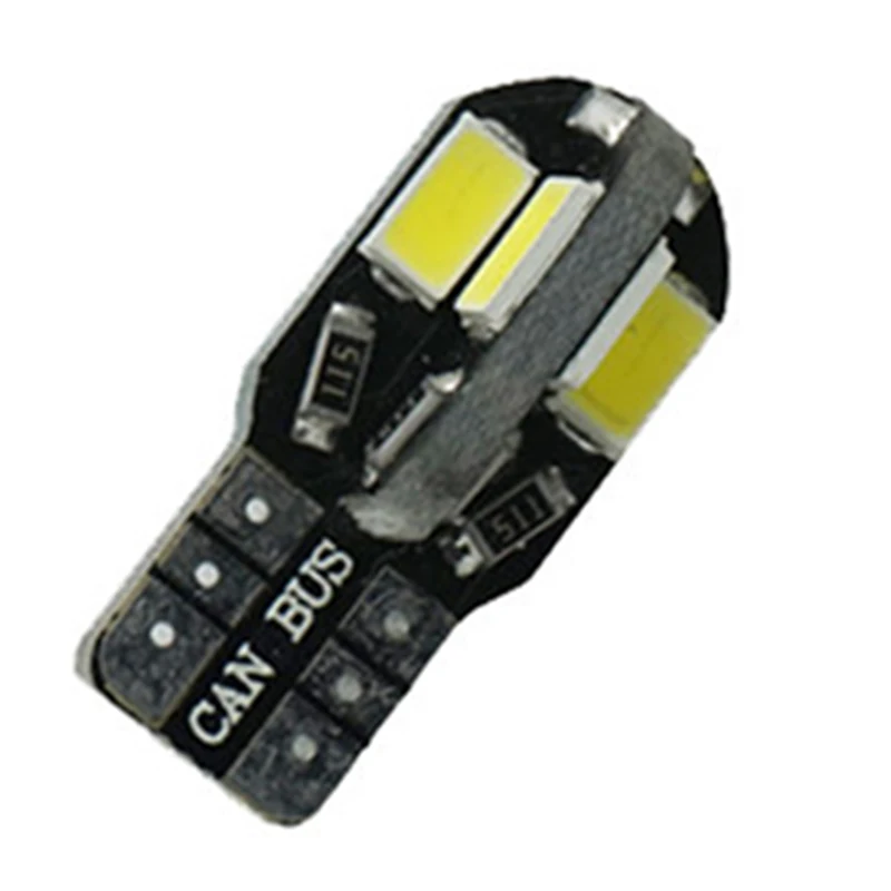 10PCS Warm White T10 Car Side Wedge Light 194 W5W 5730 8 SMD LED Canbus Auto Replacement Tail Backup Turn Signal Lamp Bulb