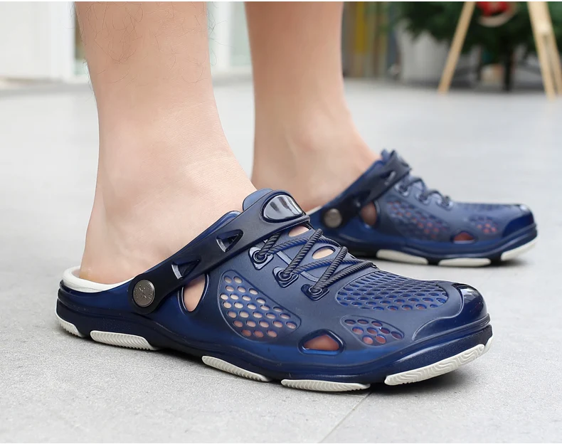 Классический слипоны туфли-сабо для сада для мужчин летние домашние тапочки дышащая Спортивная уличная группа воды сандалии для девоче